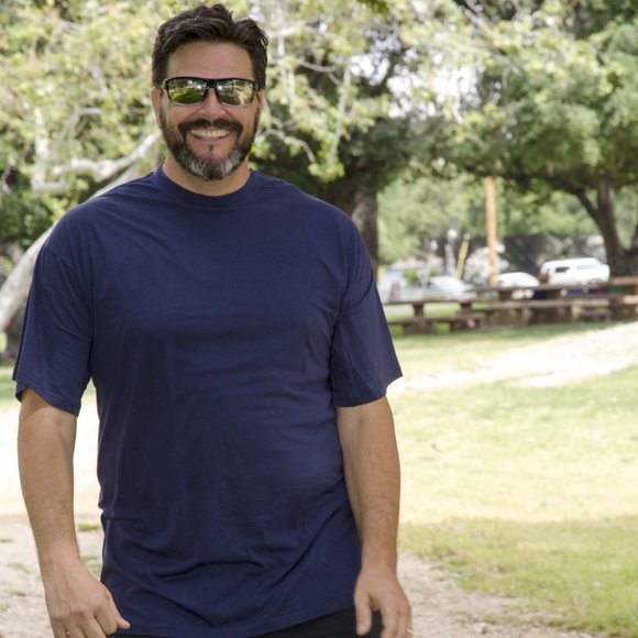 6X Big Men Blueberry Crew Neck Tee 6XL Organic Bamboo Blend T-Shirt - Picture 1 of 5